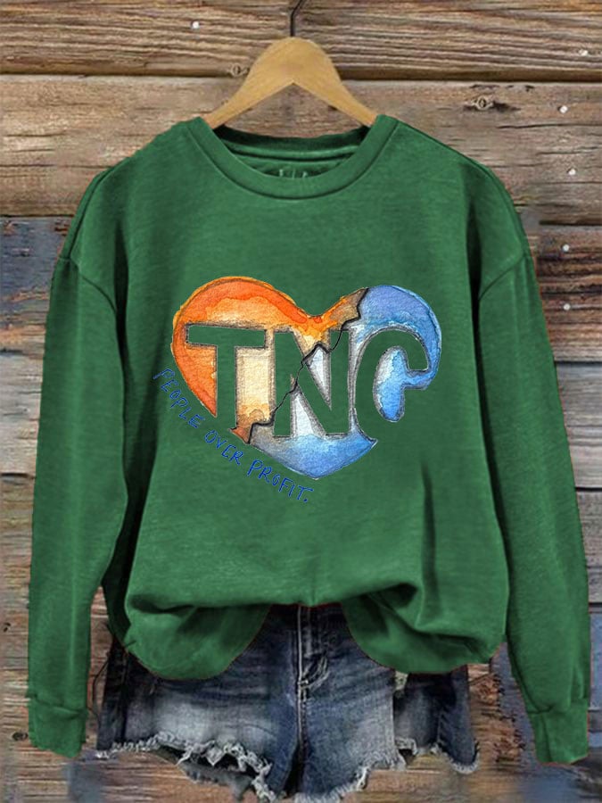 Women's Tennessee and North Carolina Hurricane Helene Print Crew Neck Sweatshirt