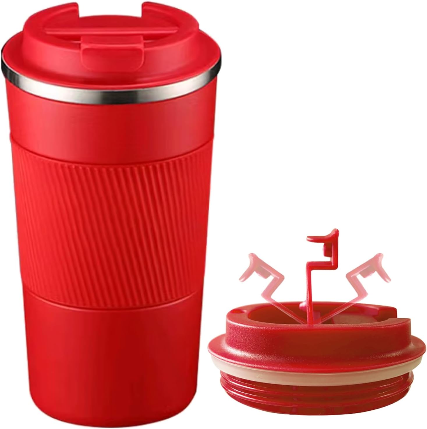 Senshuomy Travel Mug, Insulated Coffee Cup with Leakproof Lid, Reusable Coffee Cups Travel Cup, Stainless Steel thermaol Mug for Hot Cold Drinks (Green 380ml)