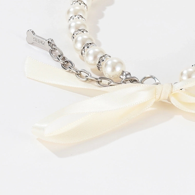 Cute Pet Supplies Leash Pearl Necklace