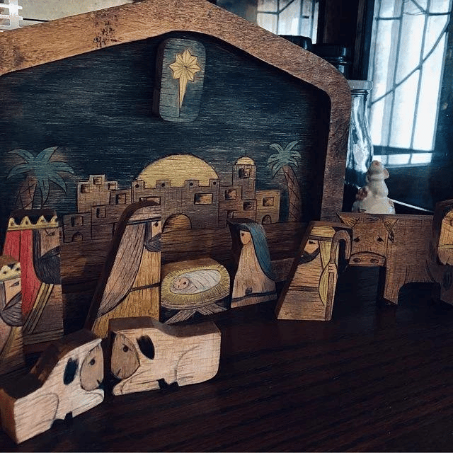 🧩💓Nativity Puzzle With Wood Burned Design Wooden Jesus Puzzles Set Jigsaw Game