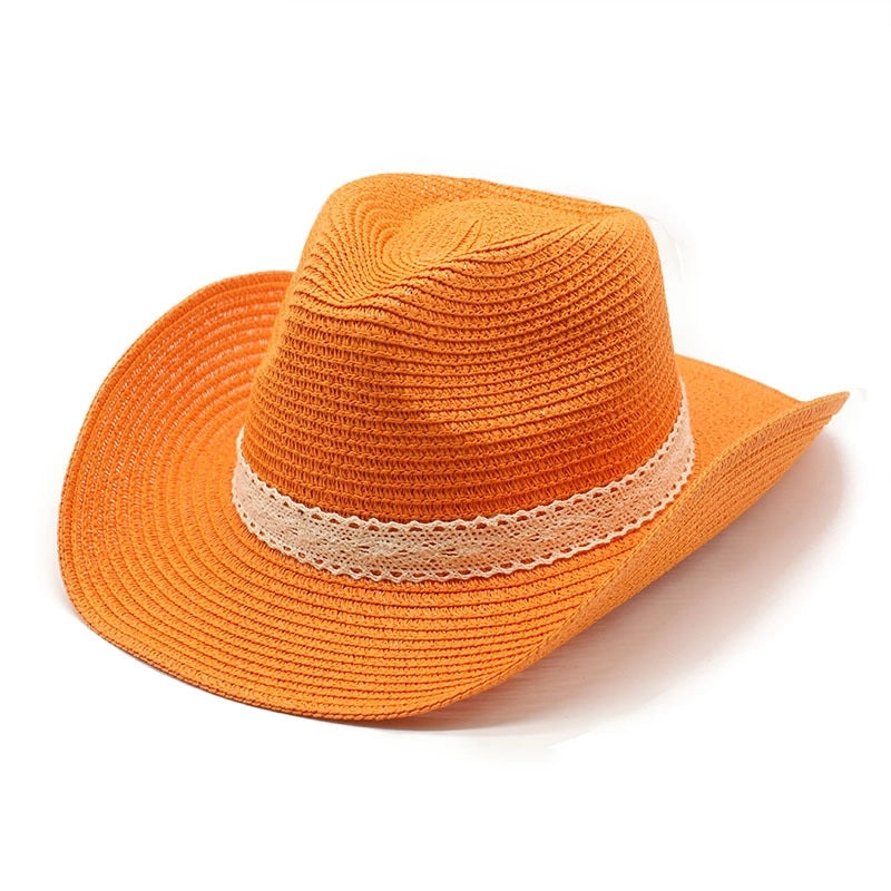 Unisex Classic Style Streetwear Solid Color Flat Eaves Straw Hat