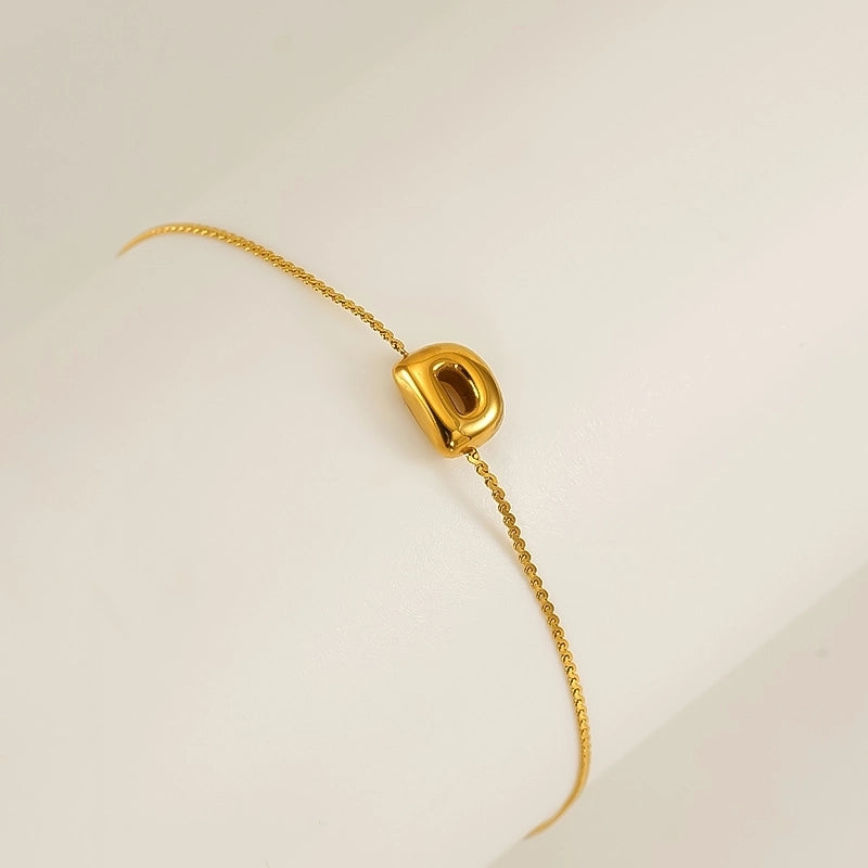 Casual Minimalist Letter 304 Stainless Steel 18K Gold Plated Bracelets In Bulk