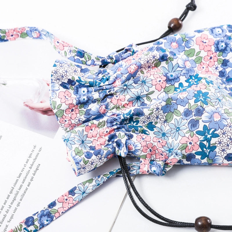 Women's Cotton Flower Elegant Square String Phone Wallets