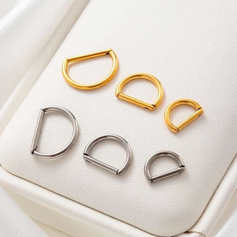1 Piece Ear Cartilage Rings & Studs Minimalist Classic Style Semicircle Pure Titanium Ear Cartilage Rings & Studs