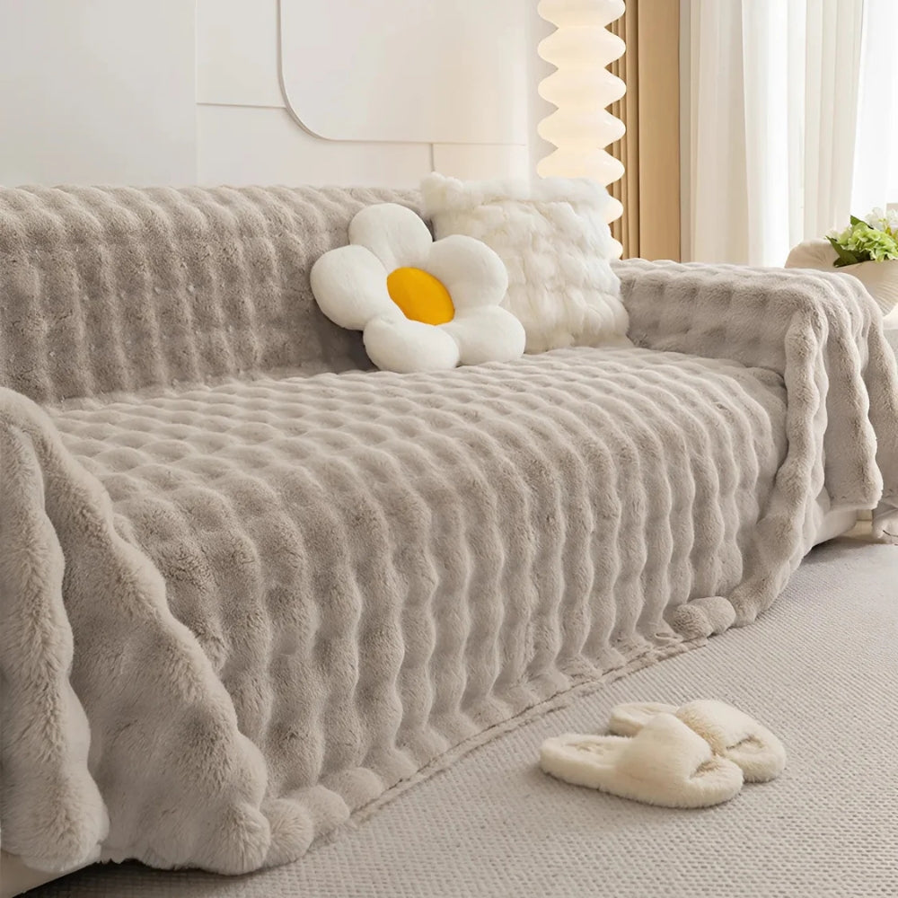 Rabbit Faux Fur Blanket Soft Sofa Cover