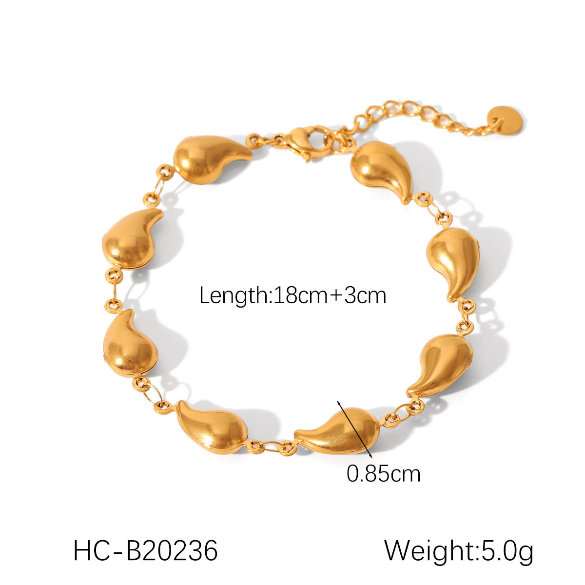 Ins Stainless Steel Bracelet Square Butterfly Shell Water Drop Zircon Flower Pig Nose Buckle 18K Gold Titanium Steel Jewelry