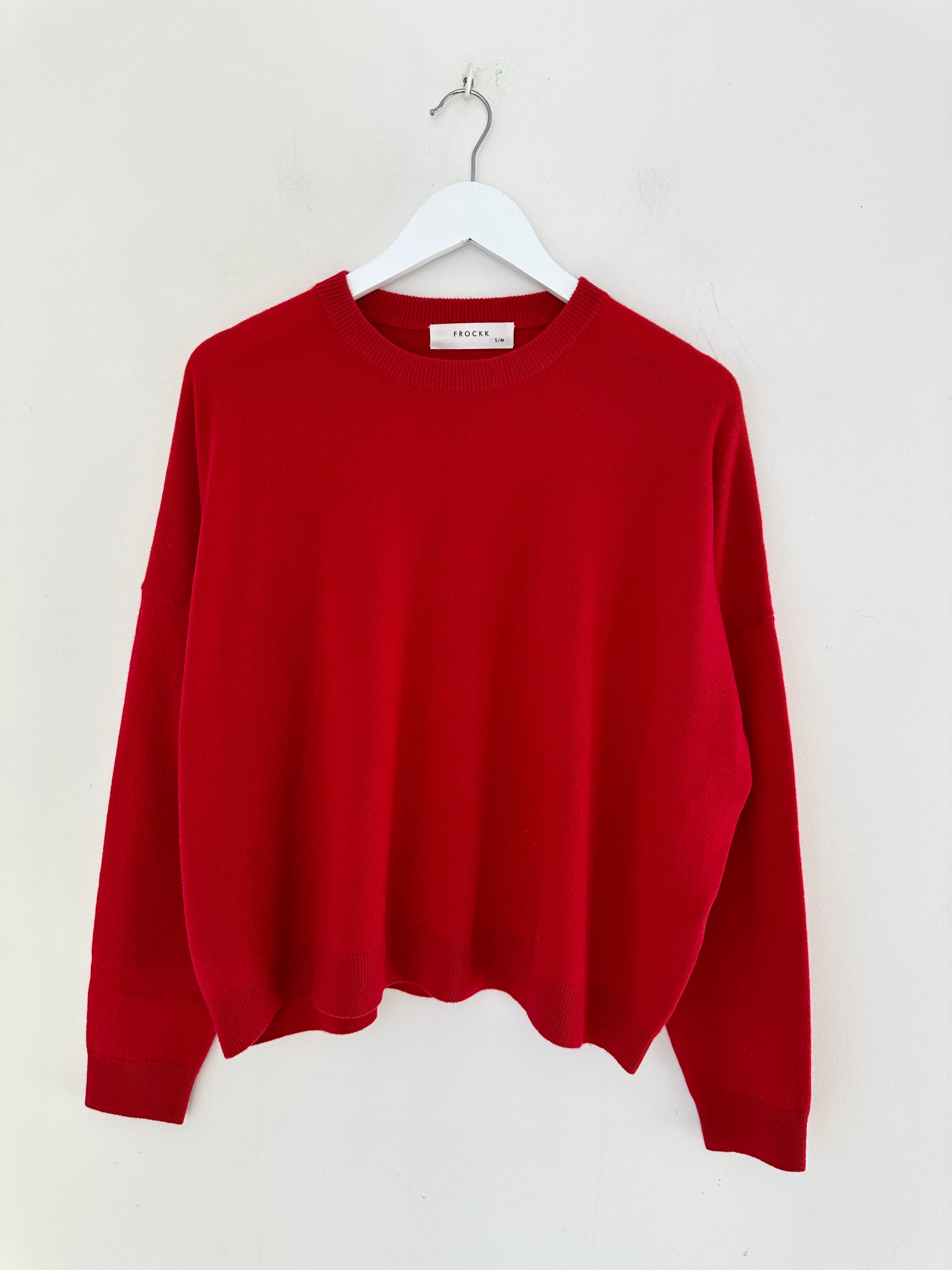 cassie crew neck knit -winter red cashmere