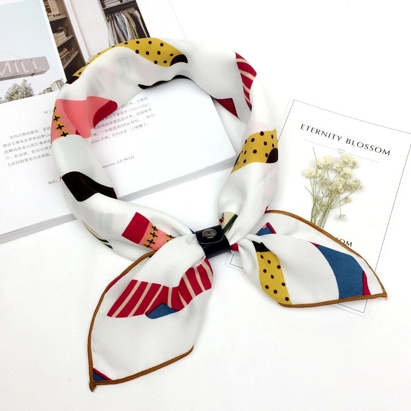 Unisex Sweet Stripe Silk Scarf