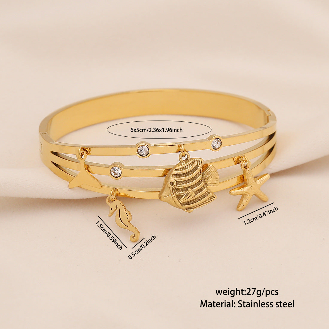 Love Flower Stainless Steel Bracelet Tree Of Life Eight-Pointed Star Bracelet B631