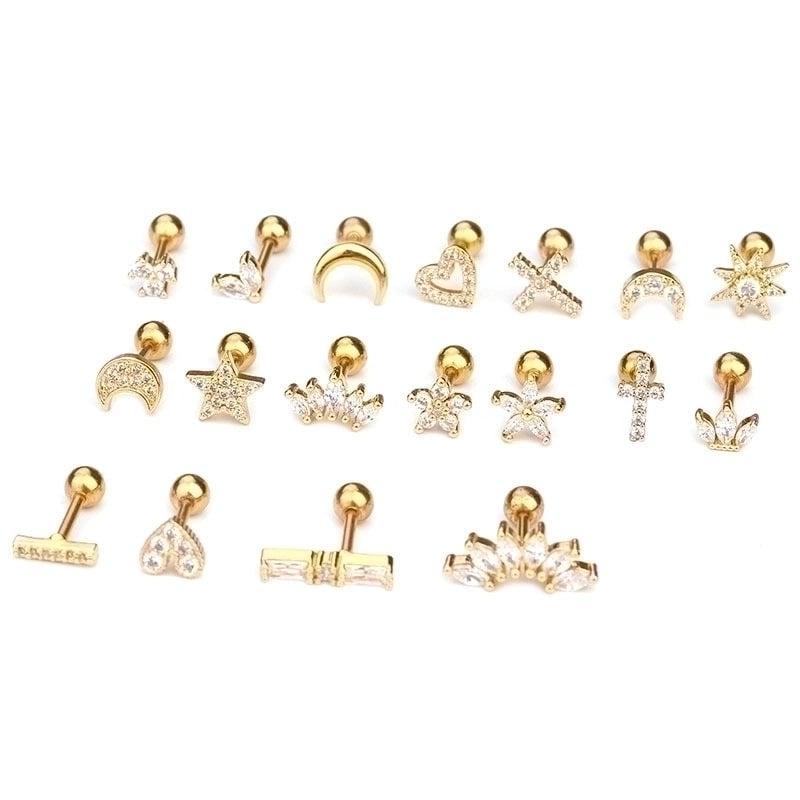 Ear Cartilage Rings & Studs Flower 316L Stainless Steel  Copper