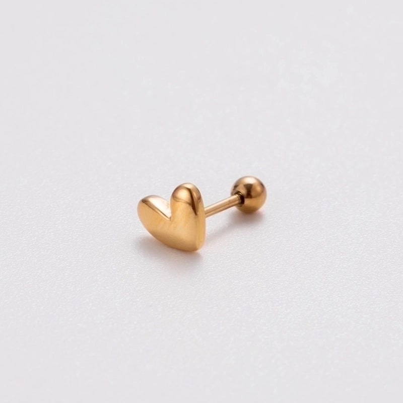1 Piece Ear Cartilage Rings & Studs Retro Punk Korean Style Heart Shape Butterfly 316L Stainless Steel  Plating