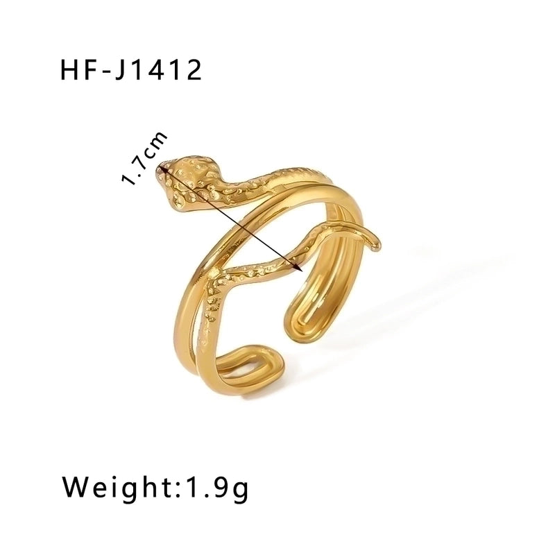 Stainless Steel 18K Gold Plated Modern Style Plating Geometric Open Rings