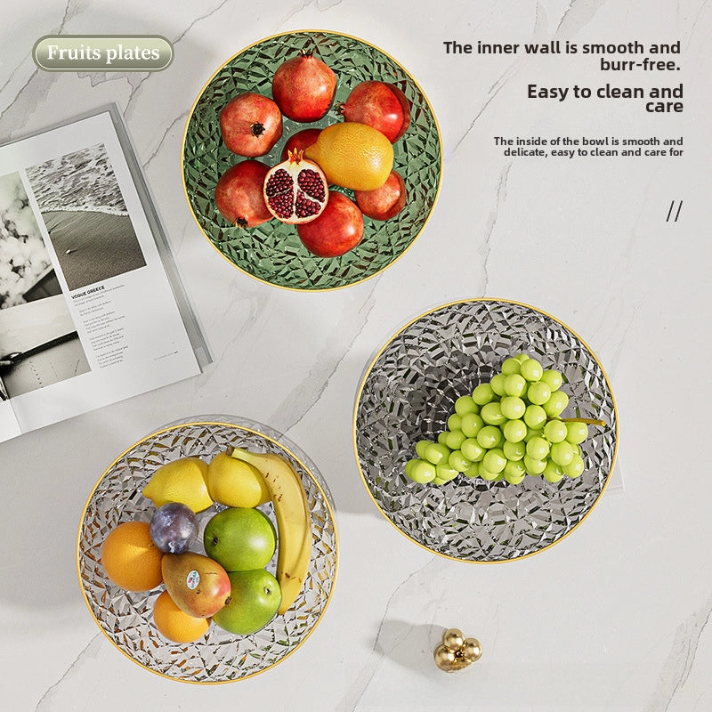 Fruit Plate Home Living Room Coffee Table New High-looking Modern Light Luxury Style Draining Tray Dried Fruit Snack Plate