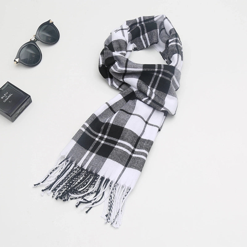 New Couple Plaid Scarf Parent-child Scarf Autumn And Winter Men's And Women's New Cashmere Plaid Color Matching Shawl