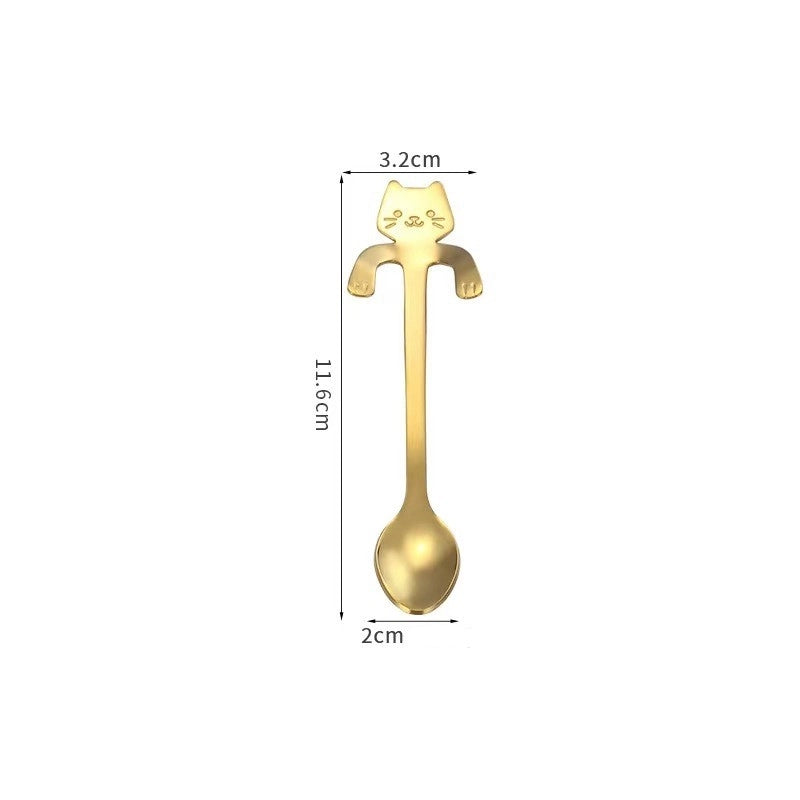 2 Pieces Cute Cartoon Stainless Steel Spoon 1 Piece