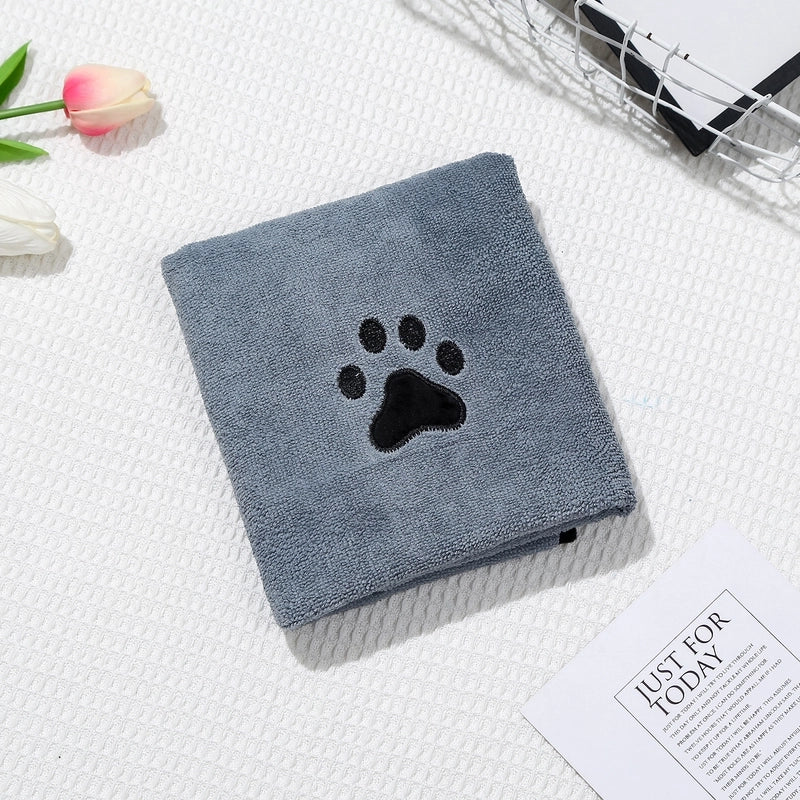 Fashion Artificial Fiber Paw Print Pet Bath Towel