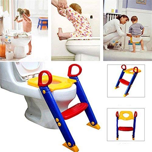 Kids Foldable Plastic Potty Training Seat. Toilet Ladder Step up Training Stool