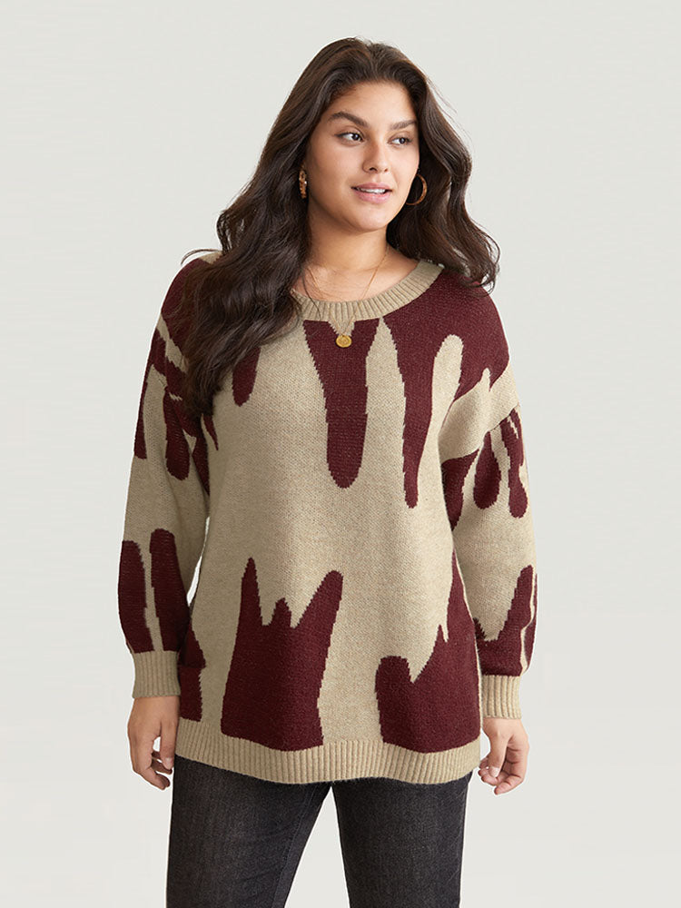 Supersoft Essentials Asymmetrical Colorblock Jacquard Pullover