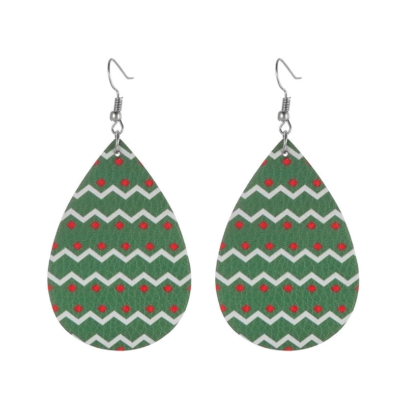 Fashion Water Droplets Pu Leather Handmade Women's Drop Earrings 1 Pair