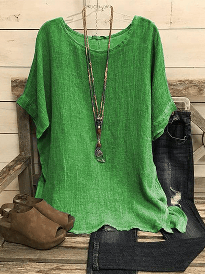 Women's Casual Loose Round Neck Short Sleeve T-Shirt
