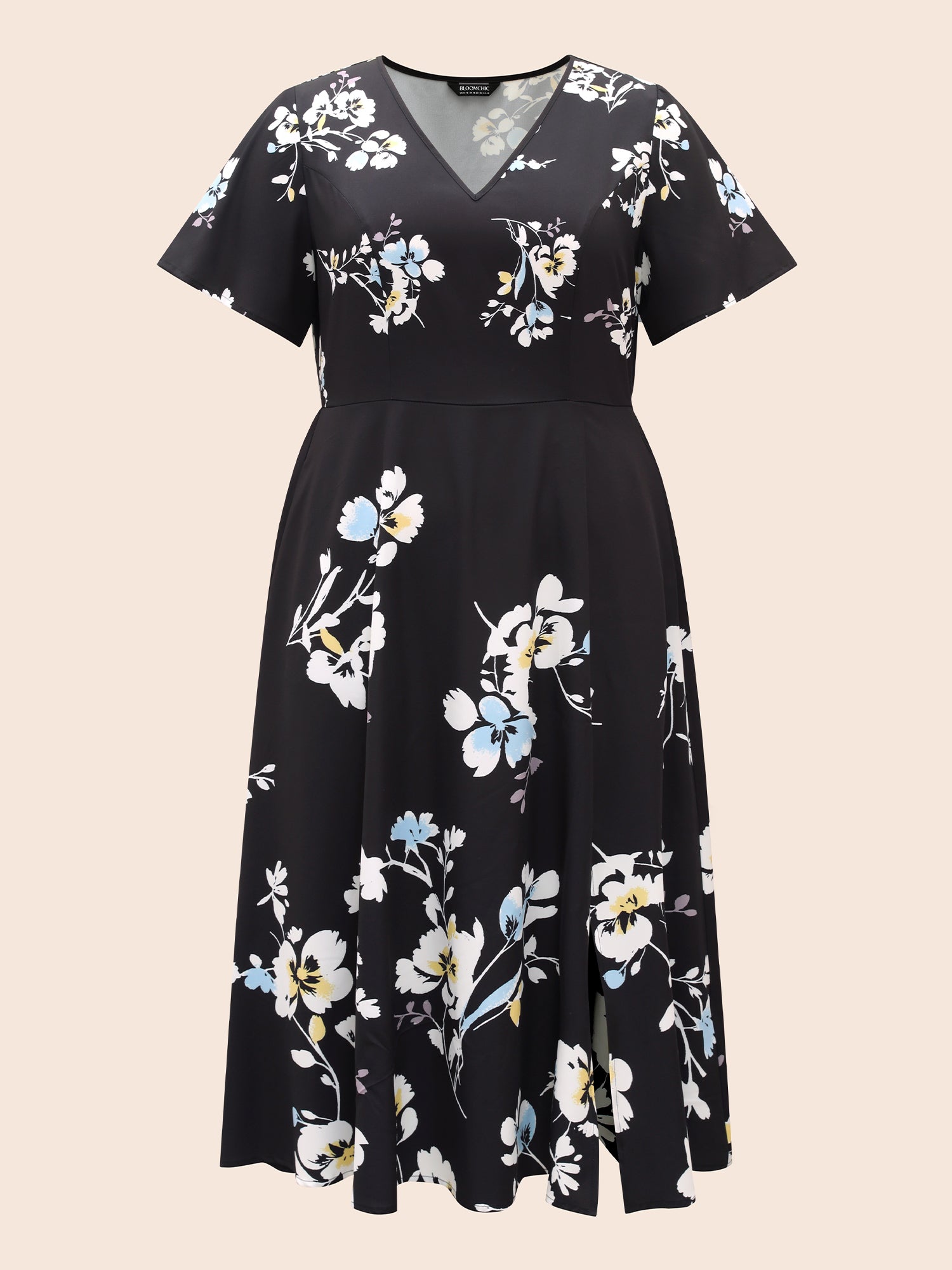 Silhouette Floral Print Split Hem Dress