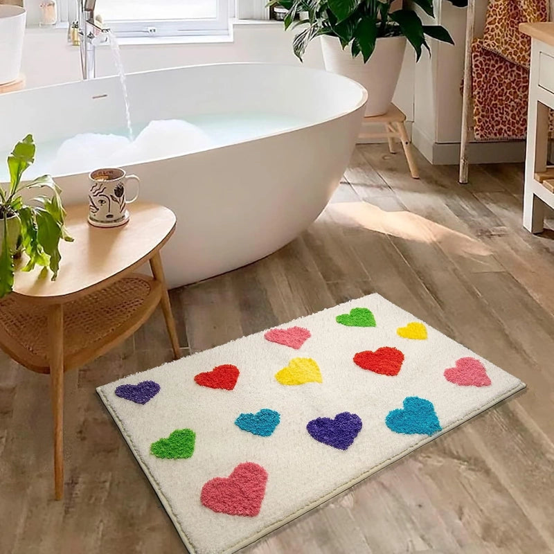 Valentine'S Day Casual Elegant Letter Flower Polyester Carpet Bathing