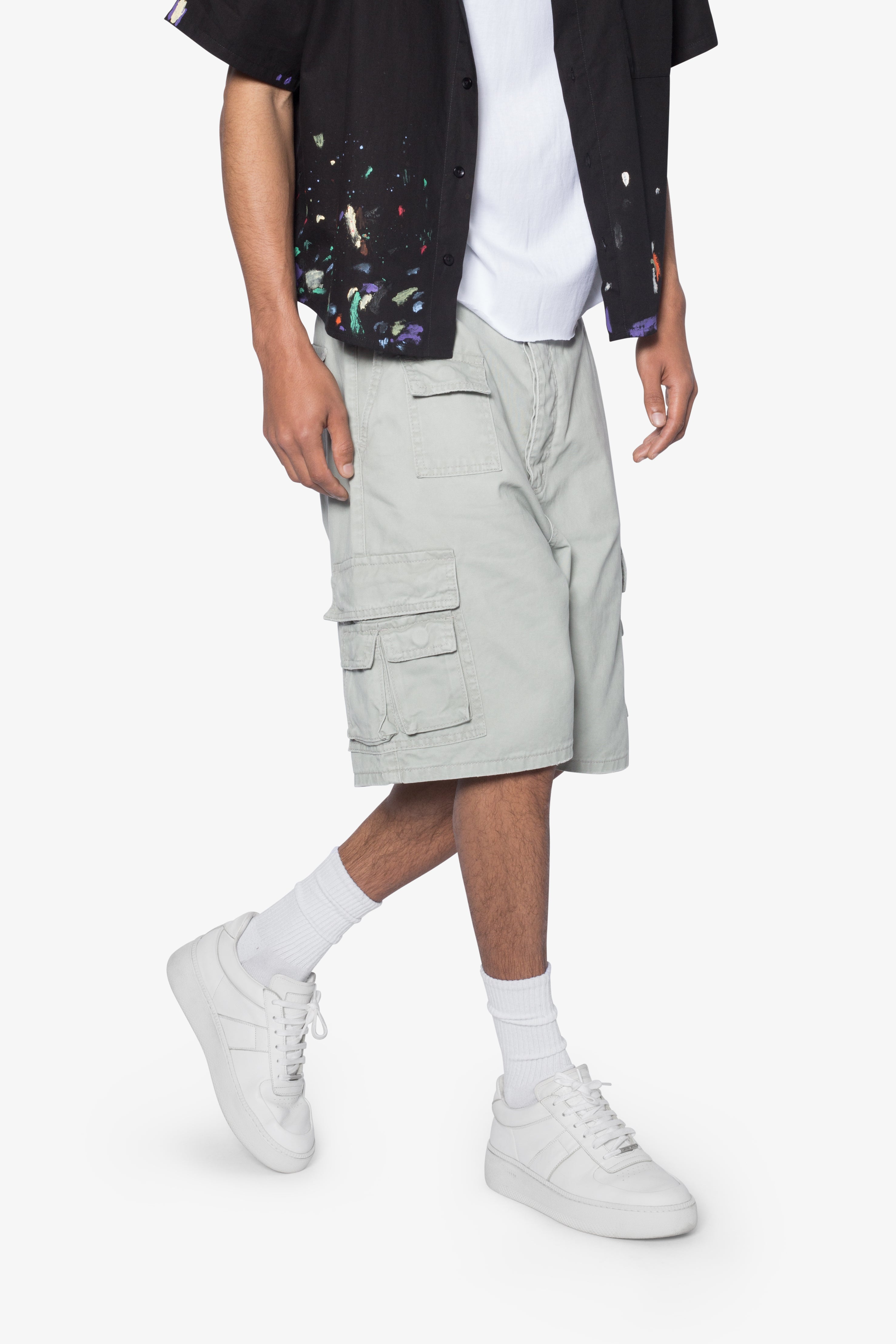 Multi Pocket Cargo Shorts - Grey