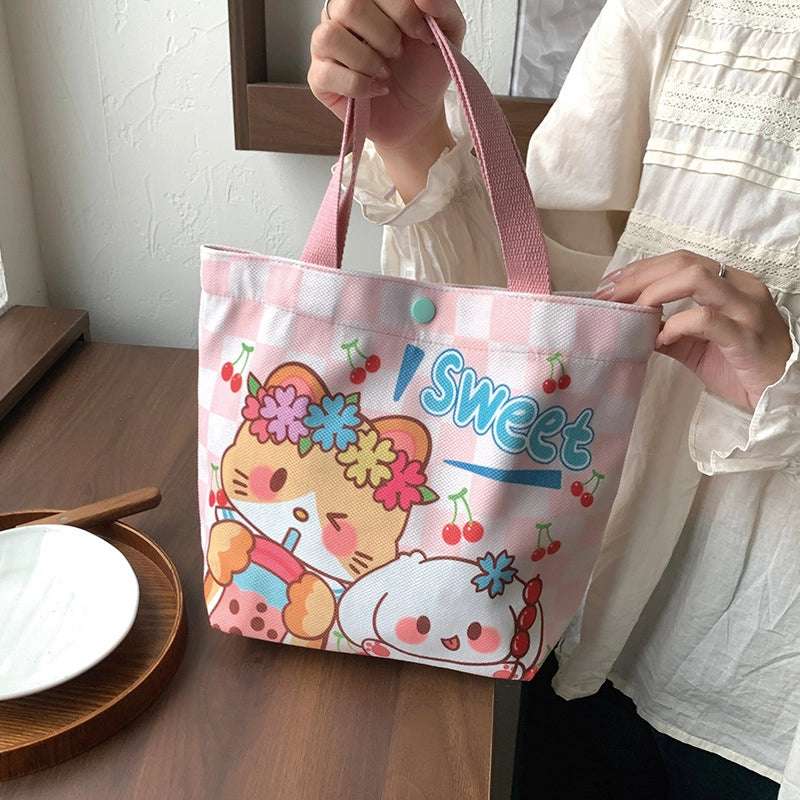 Women's Small Polyester Cartoon Cute Classic Style Square Buckle Handbag