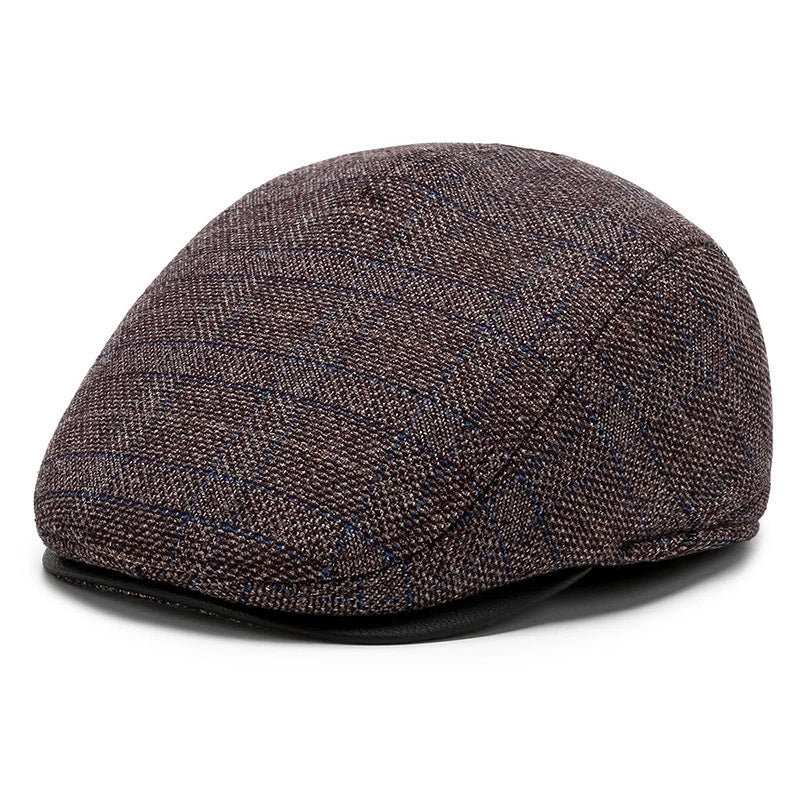 Men's Retro Minimalist Solid Color Curved Eaves Beret Hat
