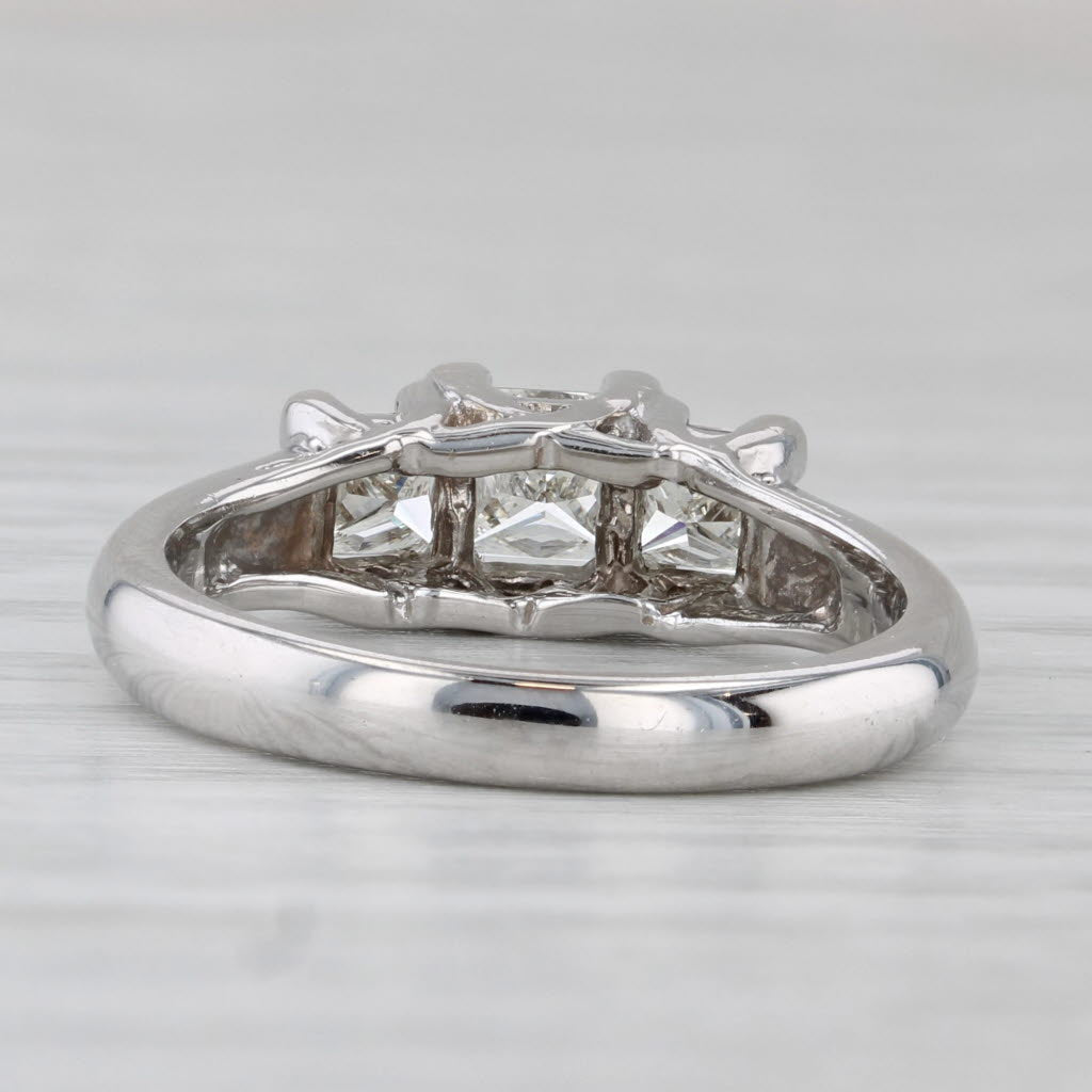 1.01ctw Princess Diamond 3-Stone Engagement Ring 14k White Gold Size 6.25