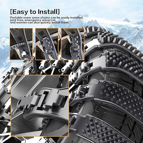 REUSABLE UNIVERSAL ADJUSTABLE SNOW TIRE CHAINS FOR WINTER SAFETY (10 PIECES)