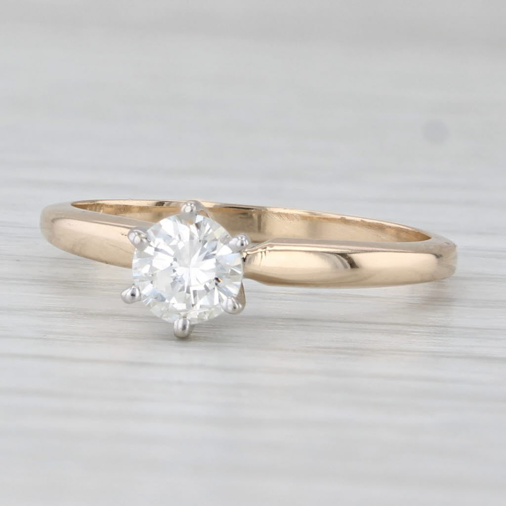 0.44ct Star of Love Diamond Solitaire Engagement Ring 14k Gold Size 6.25 Carlyle