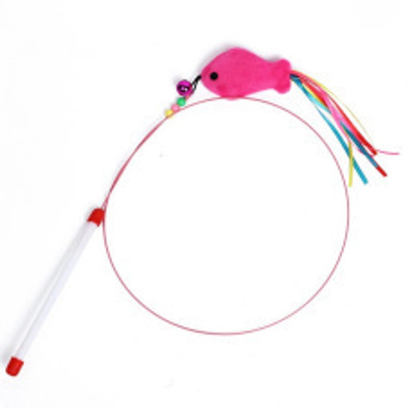 Upgrade Glue Suction Cup Steel Wire Rod Feather Tease Cat Stick Cat Self-Hi Relief Mi Toy Supplies