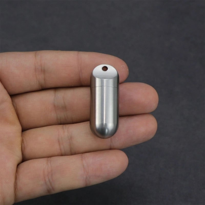 Titanium Alloy Portable Small Medicine Bottle Sealed Waterproof Warehouse Pill Bottle Outdoor Cartridge Capsule Medicine Box