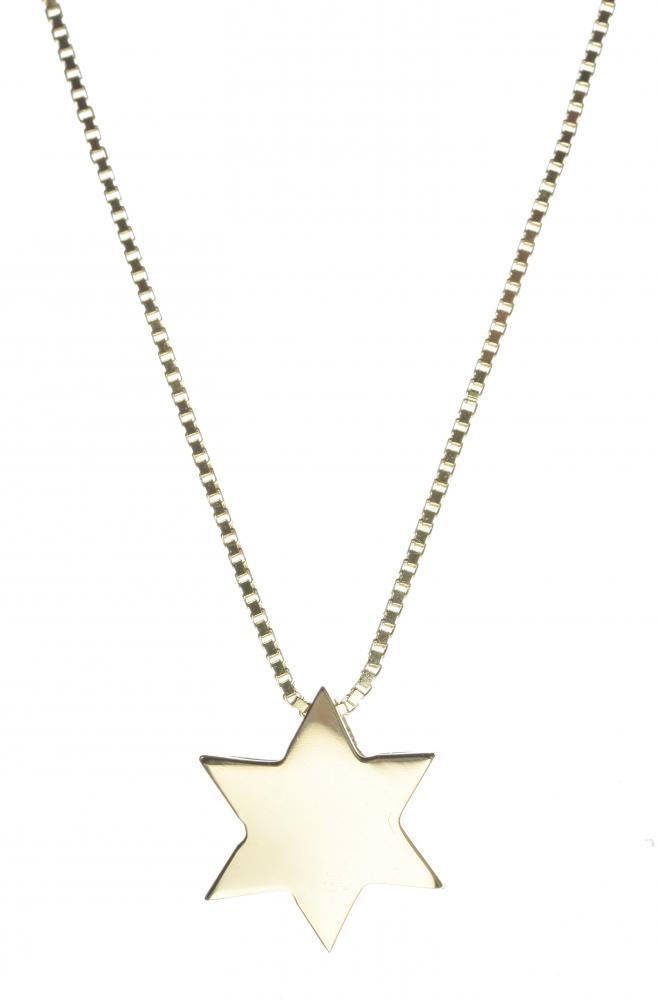 14k Gold Star of David Necklace - Gold. White Gold or Rose Gold