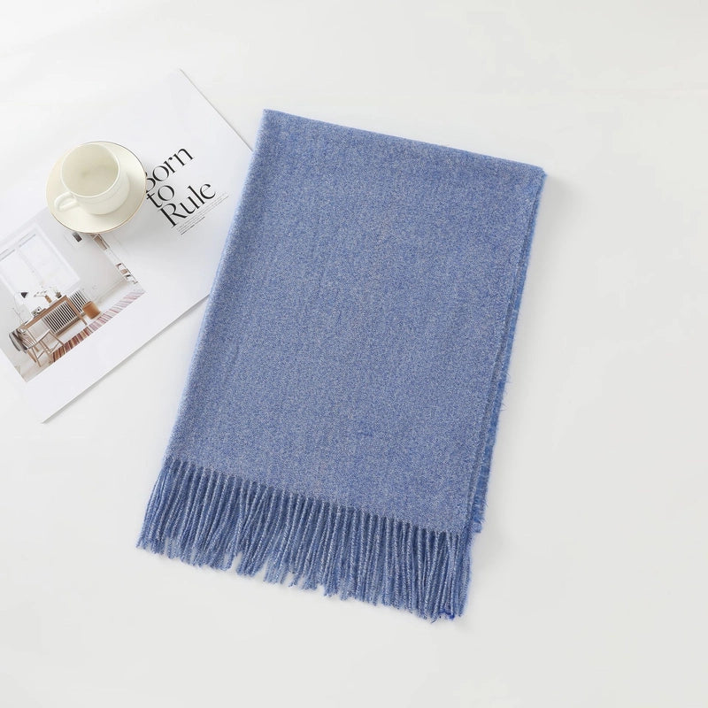Cashmere Scarf Women Autumn And Winter Solid Color Simple Scarf Sweet Shawl Thick Warm Scarf