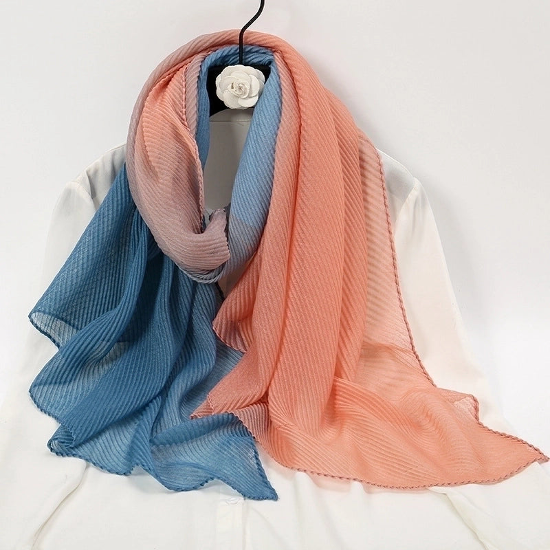 Women's Minimalist Gradient Color Rayon Polyester Printing Scarf