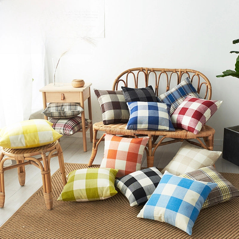 Yarn-dyed Striped Cotton And Linen Pillowcase Multicolor Multi-size Linen Plaid Pillow Home Pillow Cover Cushion