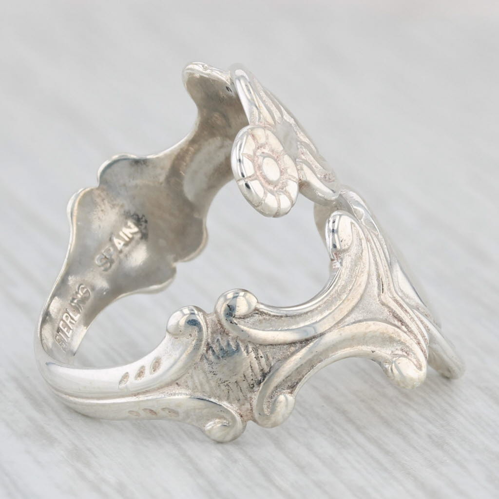 Heart Spoon Ring Sterling Silver Adjustable Size Floral Avon