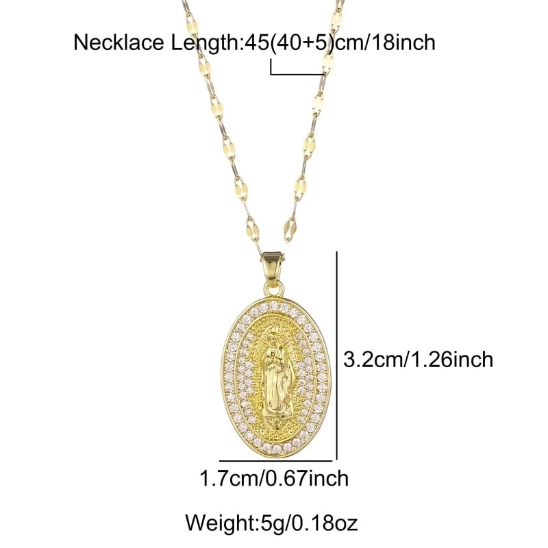 3 Pieces Cute Sweet Cross Moon Heart Shape 201 Stainless Steel Zircon 18K Gold Plated Enamel Plating Inlay Pendant Necklace