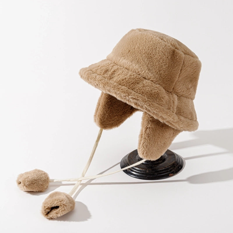 Unisex Modern Style Solid Color Big Eaves Wool Cap Bucket Hat