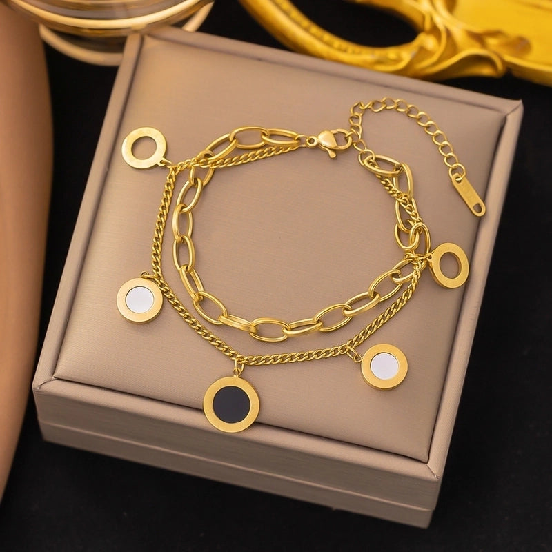 Elegant Basic Streetwear Heart Shape Butterfly Titanium Steel Zircon Bracelets In Bulk