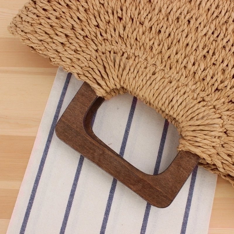 Women's Large All Seasons Fabric Vintage Style Straw Bag