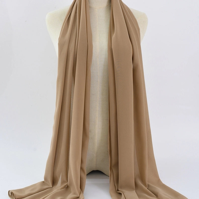 Women's Minimalist Classic Style Solid Color Satin Silk Scarf
