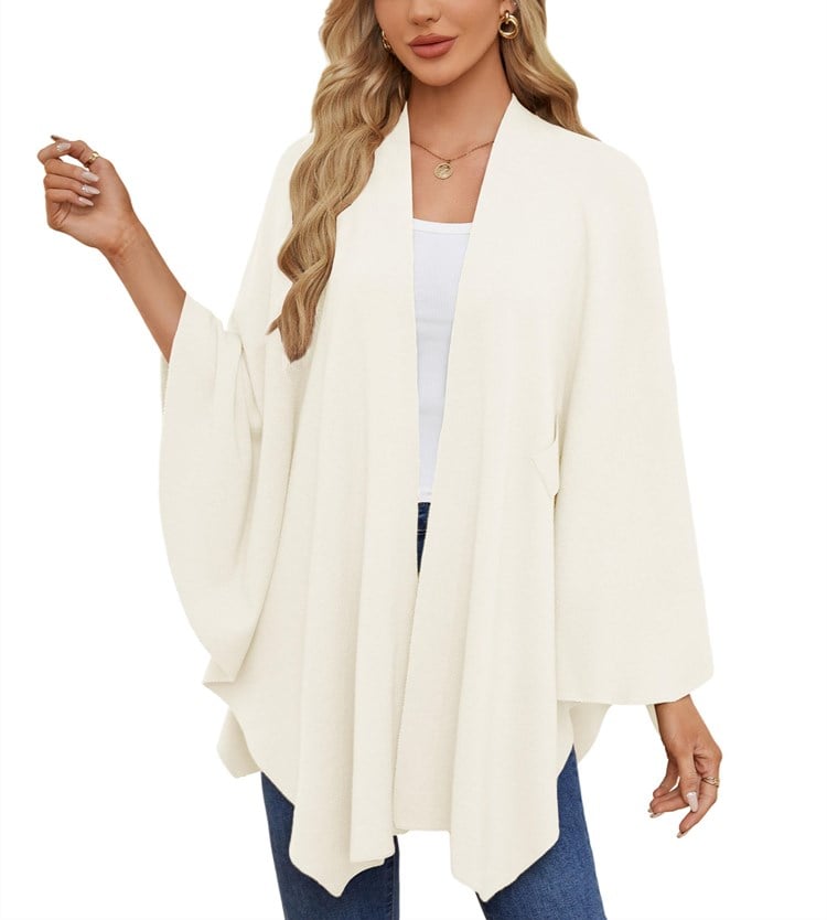 🎁 49% OFF-Elegant Shawl Wraps Soft Open Front Poncho Sweater