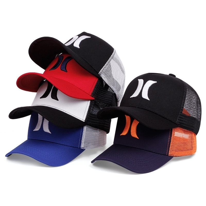 Unisex Hip-Hop Retro Color Block Printing Curved Eaves Baseball Cap