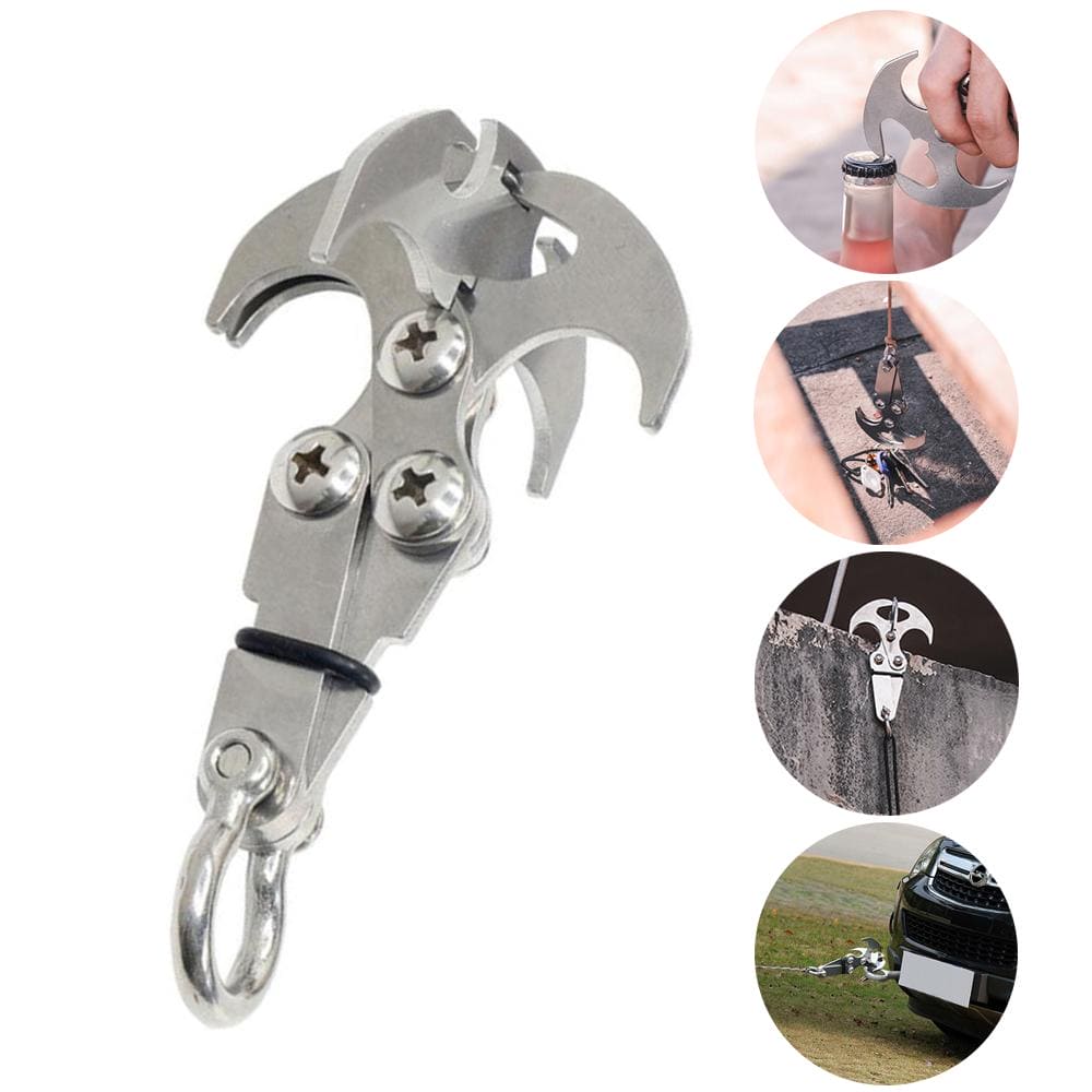 MULTIFUNCTIONAL OUTDOOR STAINLESS STEEL SURVIVAL FOLDING GRAPPLING HOOK