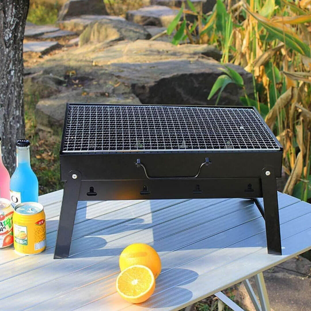 Foldable Tabletop Charcoal BBQ Grill Stainless