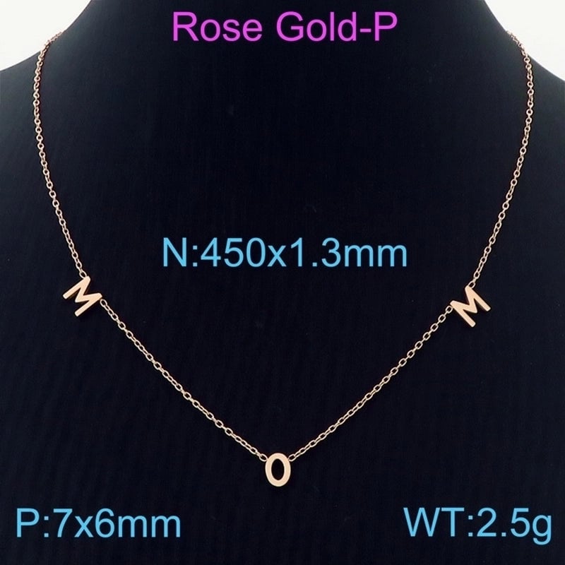 Minimalist Letter Titanium Steel 18K Gold Plated Plating Necklace