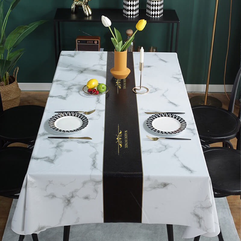 Marble tablecloth waterproof and oil-proof 